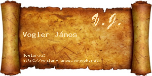 Vogler János névjegykártya