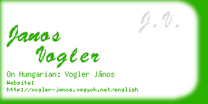 janos vogler business card