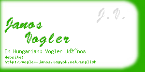 janos vogler business card